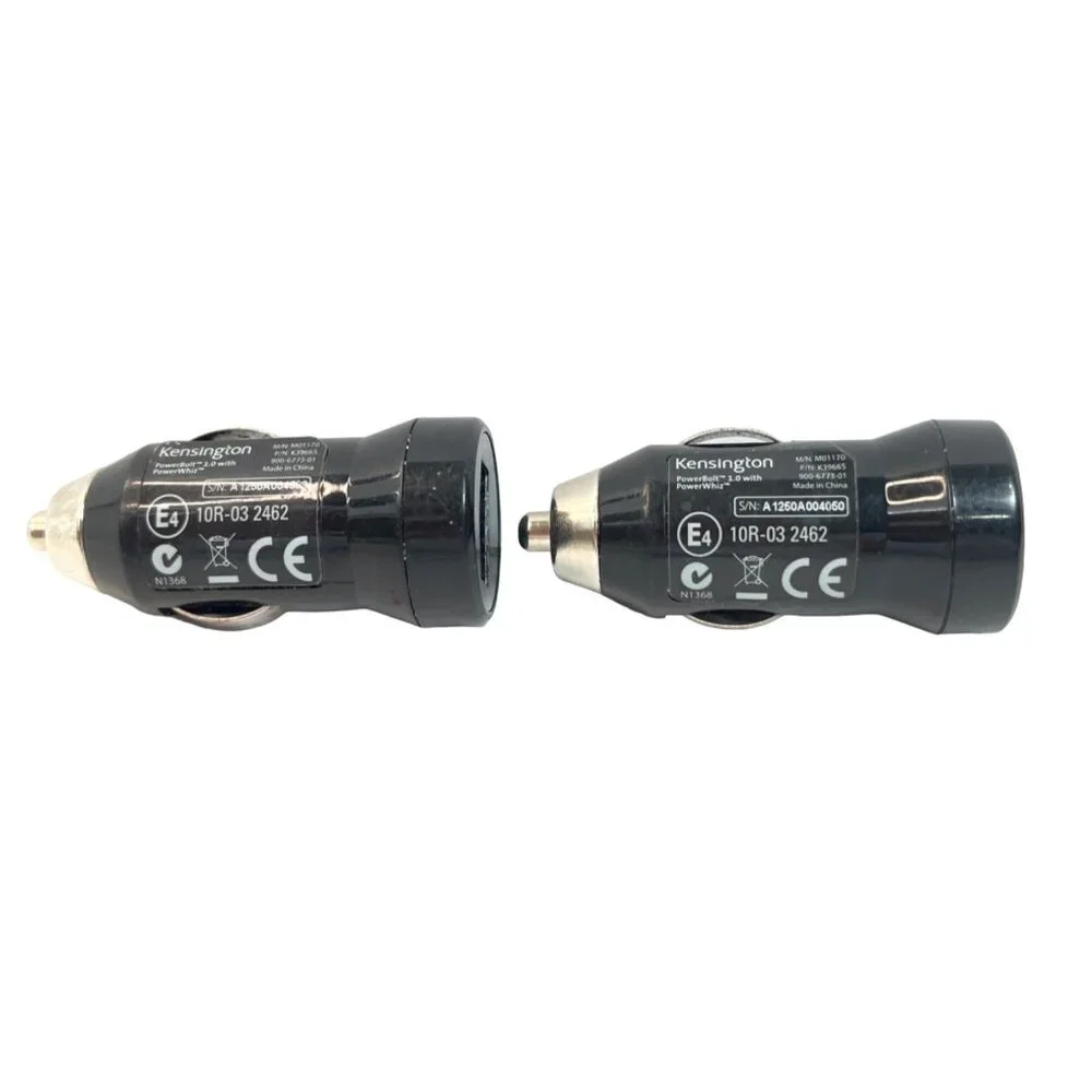 Kensington PowerBolt 1.0 Dual USB Car Charger Adapter Black A455 Set Of 2